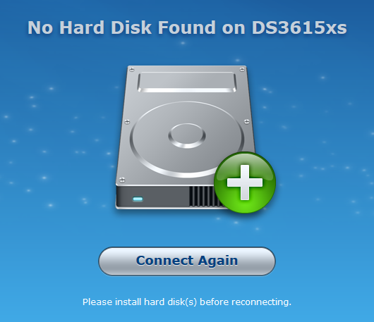 No Hard Disk found on DS3615xs.png